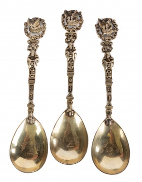 Three Continental Silver Spoons